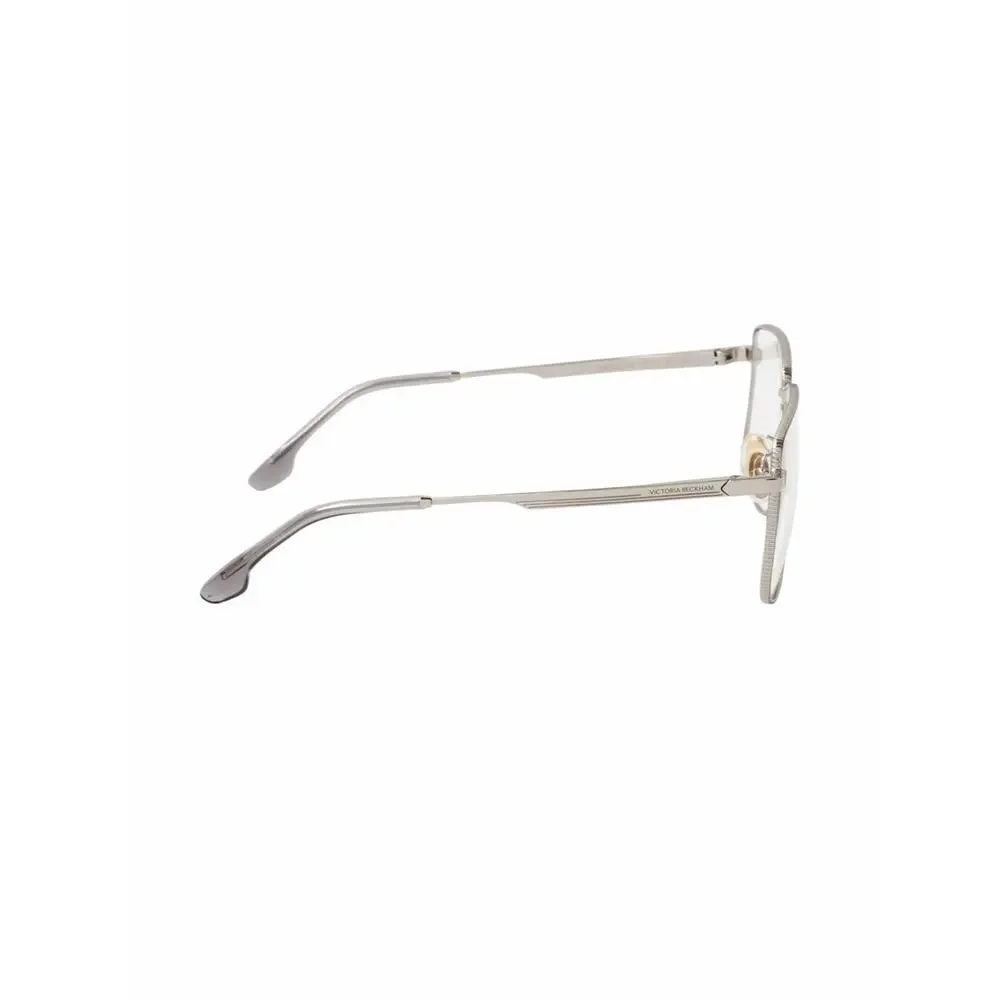 New Victoria Beckham VB2136 040 Square Metal Eyeglass Frames in Silver Authentic